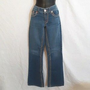 Seven7 Women's Bootcut Medium Wash Low Rise Straight Leg Denim Jeans Size 8 W31